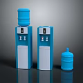 Blue and White Floor Standing Water Dispensers with Water Bottles in Modern Design