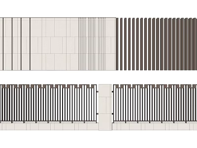 Modern Building Exterior Wall Design With Vertical Slats And Panel Combinations 3d model