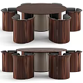 Modern Round Wooden Dining Table Set With Matching Chairs And Stylish Design
