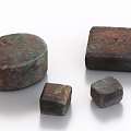 stone stone iron ingot iron ore 3d model