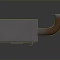 Gray Metal Computer Equipment With Yellow Warning Sign Copper Tubes Vent And Handle
