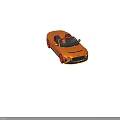 Orange Luxury Convertible Sports Car On Auto Show Display With Modern Design