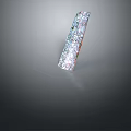 Plant Fossil Embedded Transparent Crystal Bar with Colorful Textures on Dark Background