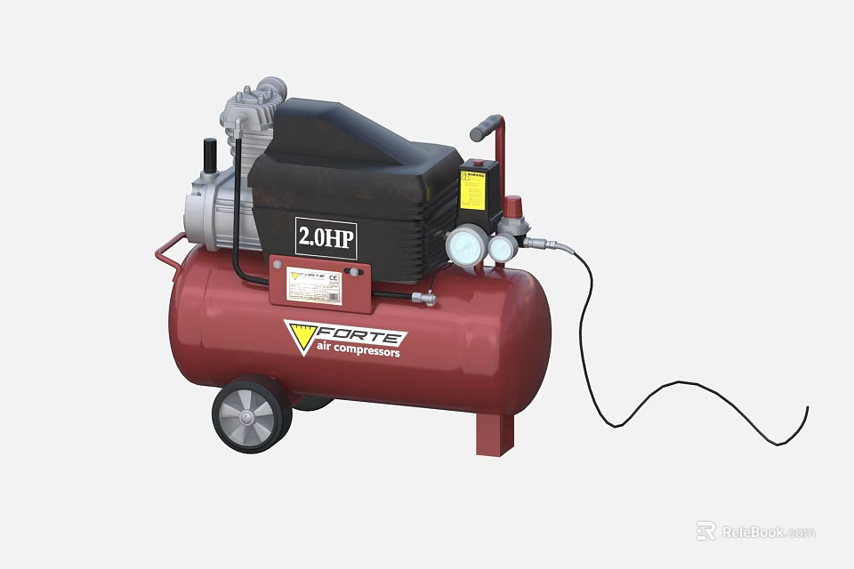 Porter Cable 2.0 HP Air Compressor Red Black Wheeled Portable Hardware Tool 3d model