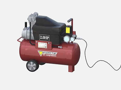 Porter Cable 2.0 HP Air Compressor Red Black Wheeled Portable Hardware Tool 3d model