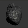 Glowing Rock With Red Luminous Spots On Dark Textured Background Surface 3d model