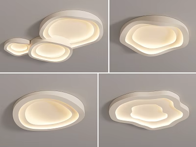 Modern Cloud Shaped Ceiling Lights With White Frame And Soft Illumination For Contemporary Home Decor 3d model