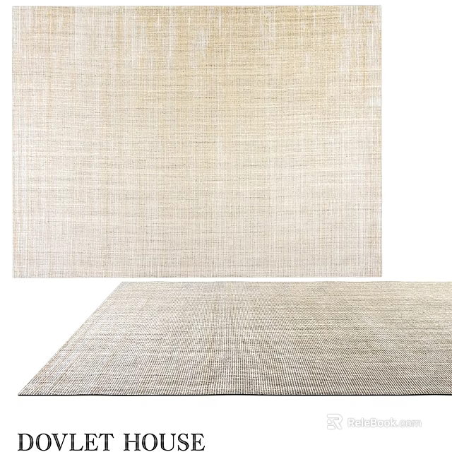 Beige Woven Square Rug With Textured Design For Modern Home Decor 3d model 