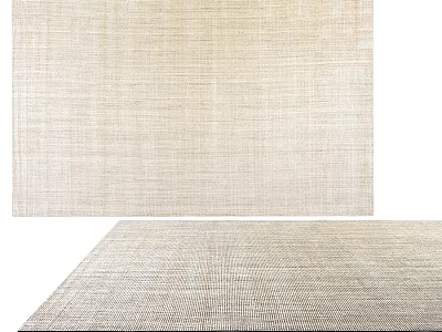 Beige Woven Square Rug With Textured Design For Modern Home Decor 3d model