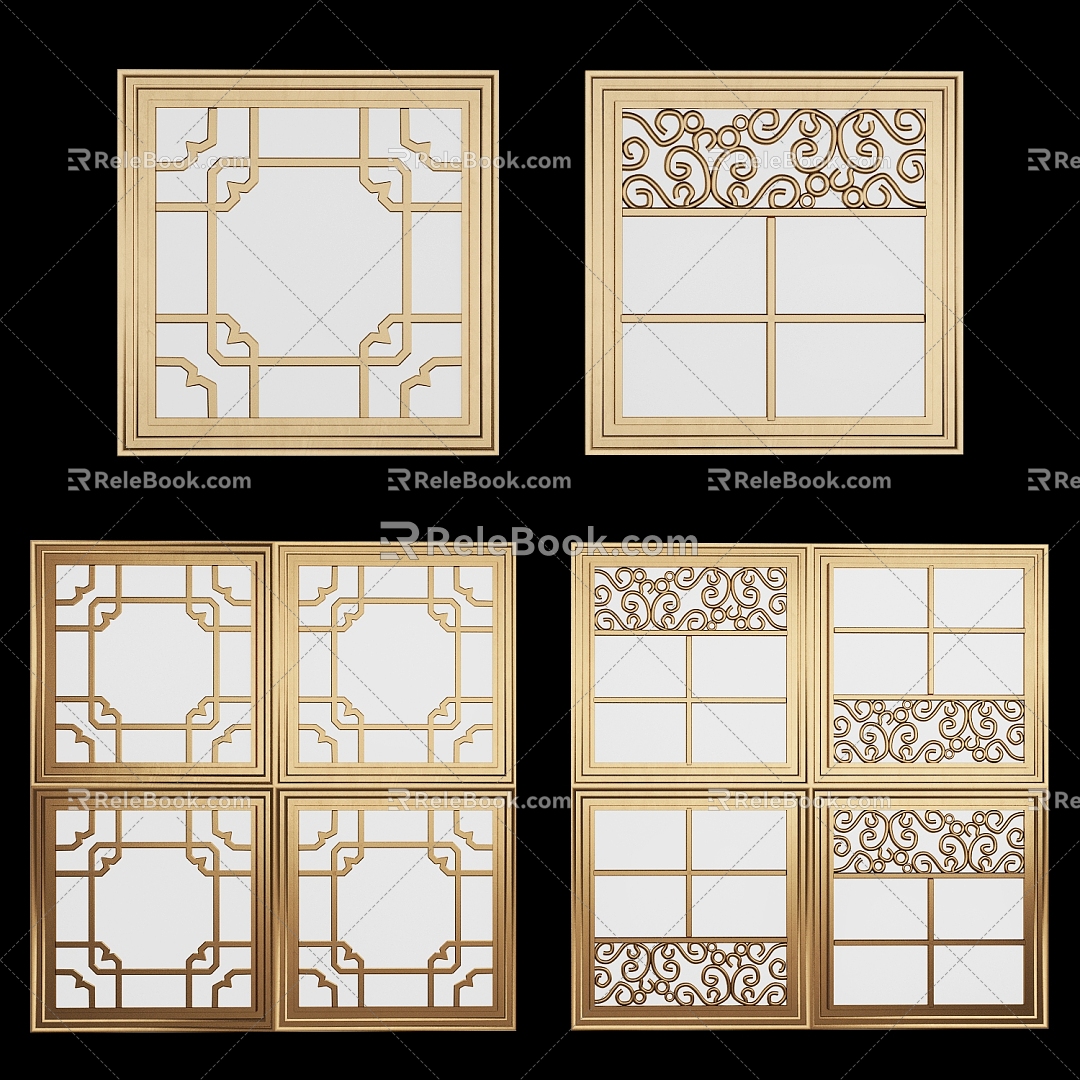 Modern aluminum gusset ceiling components 3d model