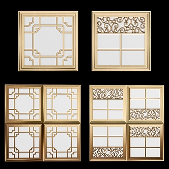 Modern aluminum gusset ceiling components 3d model