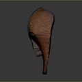 Carved Wooden Mask With Textured Surface And Vertical Stripe For Modern Home Decor