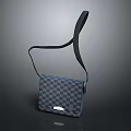 Modern Simple Design Blue Checkered Shoulder Bag With Black Strap And Metal Buckle