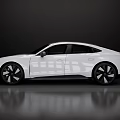 White Modern Coupe With Sleek Aerodynamic Body And Black Alloy Wheels