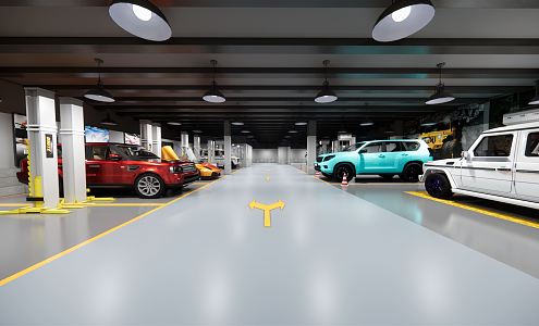 Modern auto repair shop off-road modification 3d model