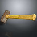 Durable Metal Head Hammer With Yellow Grip Handle For Hardware Tools 3d model