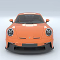 Orange Sports Car With Rear Spoiler Black Wheels And Sporty Design