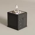 Black Jewelry Cabinet With Glass Top And Storage Drawers For Jewelry Items
