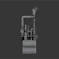 Heavy Duty Industrial Equipment With Metal Pipes Valves And Mechanical Base Structure