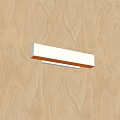 Sleek Modern White Rectangular Wall Light Illuminating Wooden Wall Surface 3d model