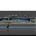 Detailed Urban Planning Model With City Layout Rivers Green Areas And People Observing