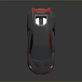 Modern Gray Sports Car Featuring Red Accents Sleek Body And Rear Spoiler