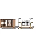 Various Modern Wooden Baby Cribs with Safety Rails and Stylish Design