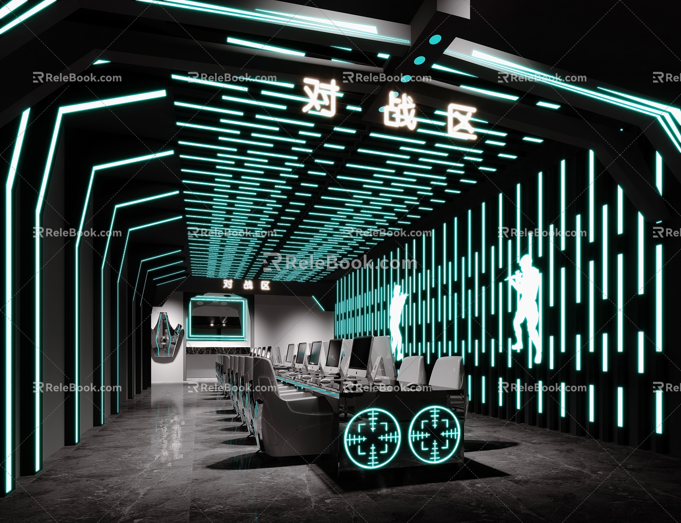 Modern Internet Cafe Technology Sense Internet Cafe Internet Cafe Internet Cafe Hall Technology Internet Cafe E-Competition Internet Cafe 3d model