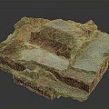 Rough Textured Stacked Brick Structure With Red And Blue Gray Surfaces
