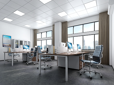 modern public office area office 3d model