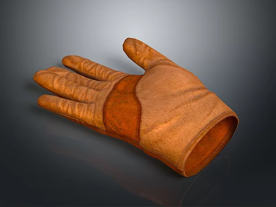 High Quality Durable Brown Leather Heat Resistant Glove With Comfortable Grip For Kitchen Cooking 3d model