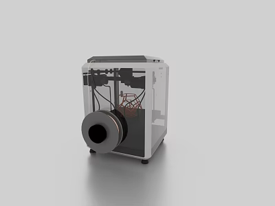Smart Machine Featuring Transparent Enclosure And Modern Internal Printing Mechanism 3d model