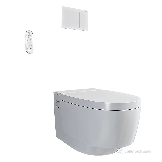 Modern Smart Toilet With Remote Control And Sleek White Ceramic Design 3d model 