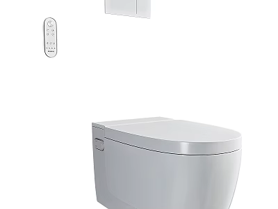 Modern Smart Toilet With Remote Control And Sleek White Ceramic Design 3d model