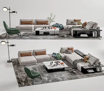 Modern Sofa Coffee Table Combination Sofa Coffee Table 3d model