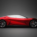 Red Sports Car With Sleek Aerodynamic Design And Modern Exterior Features