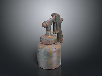 Vintage Household Spray Can with Metal Nozzle and Handle for Home Cleaning 3d model