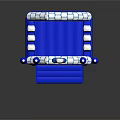 Inflatable Castle Shaped Play Equipment With Blue And White Design And Slide Entrance For Kids