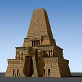 Ancient Egyptian Tower With Hieroglyph Carvings And Stepped Stone Structure 3d model