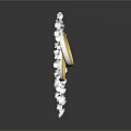 Elegant Household Decorative Item With Golden Rings And Clear Beads