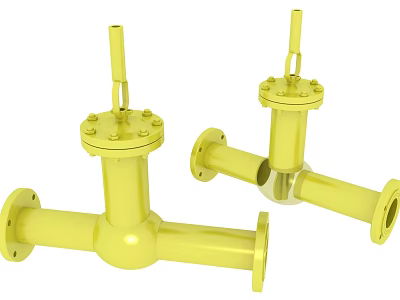 High Quality Durable Yellow Industrial Hardware Tools Valves For Mechanical Applications 3d model