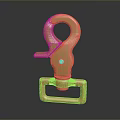 Golden Metal Hook Buckle With Square Base And Shiny Industrial Surface