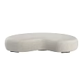 Modern Sectional Sofa With Curved Design And Light Beige Upholstery Fabric