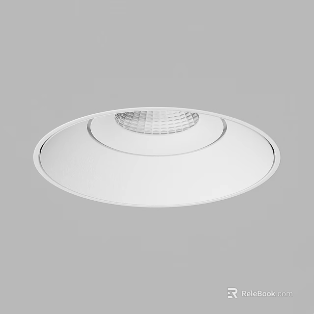 Modern Sleek Circular White Recessed Downlight Spotlight For Home Interior Lighting 3d model 