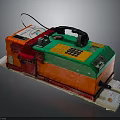 Building Emergency Communication Equipment With Red Green Casing Telephone Handset Buttons And Labels