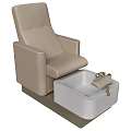 Beige Leisure Chair Featuring Foot Bath and Gold Faucet for Comfort