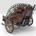 Steampunk Inspired Vintage Vehicle Design With Circular Metal Accents Large Wheels And Copper Details