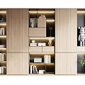 Modern Wooden Bookcase With Built-in Lighting And Multiple Shelves For Books And Decor Items