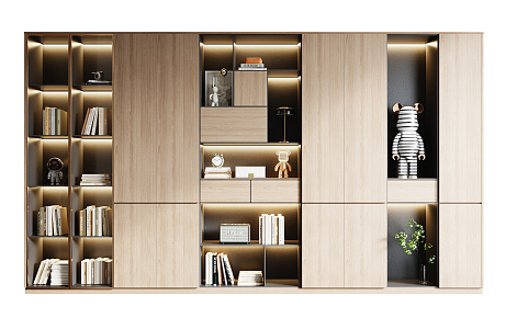 Modern bookcase 3d model