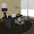 Desk and Chair Combination Adult 3d model